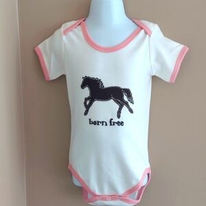 Hatley Mustang Horse Pony Born Free onesie - white - 18-24 months